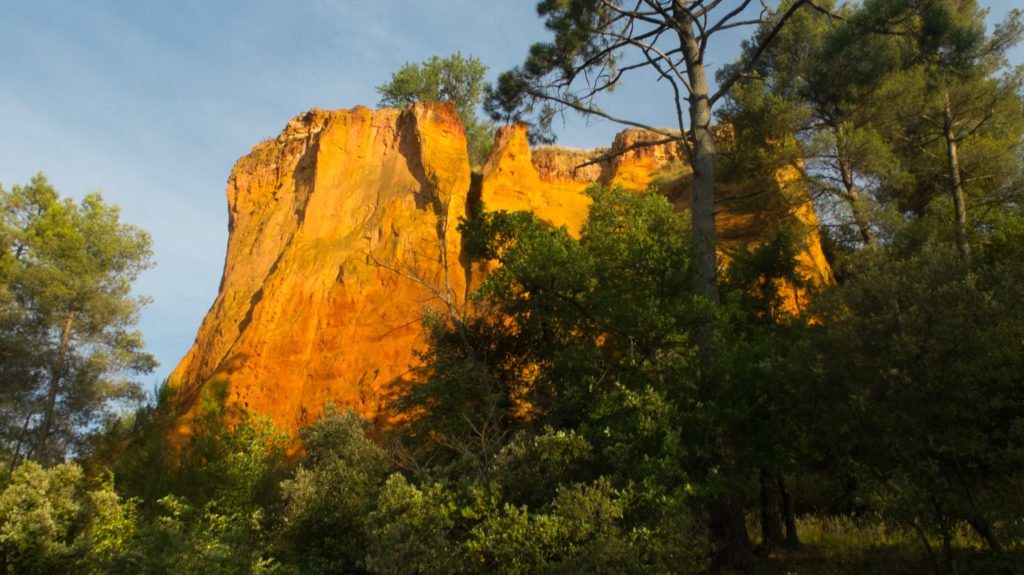 View of the Ochre cliffs of Rousillon