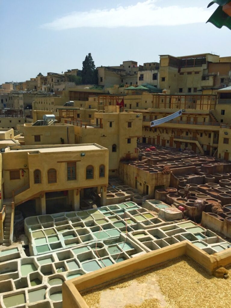 A semi-aerial view of Fes and its hellish-smelling tanneries. Female travelers beware - Fes is a bit dodgy