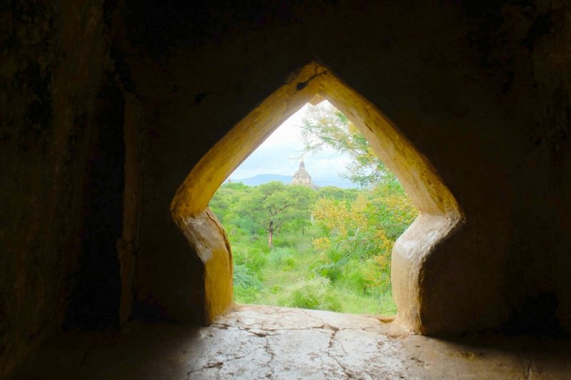 Even through the tiniest of windows, more pagodas and shrines await.