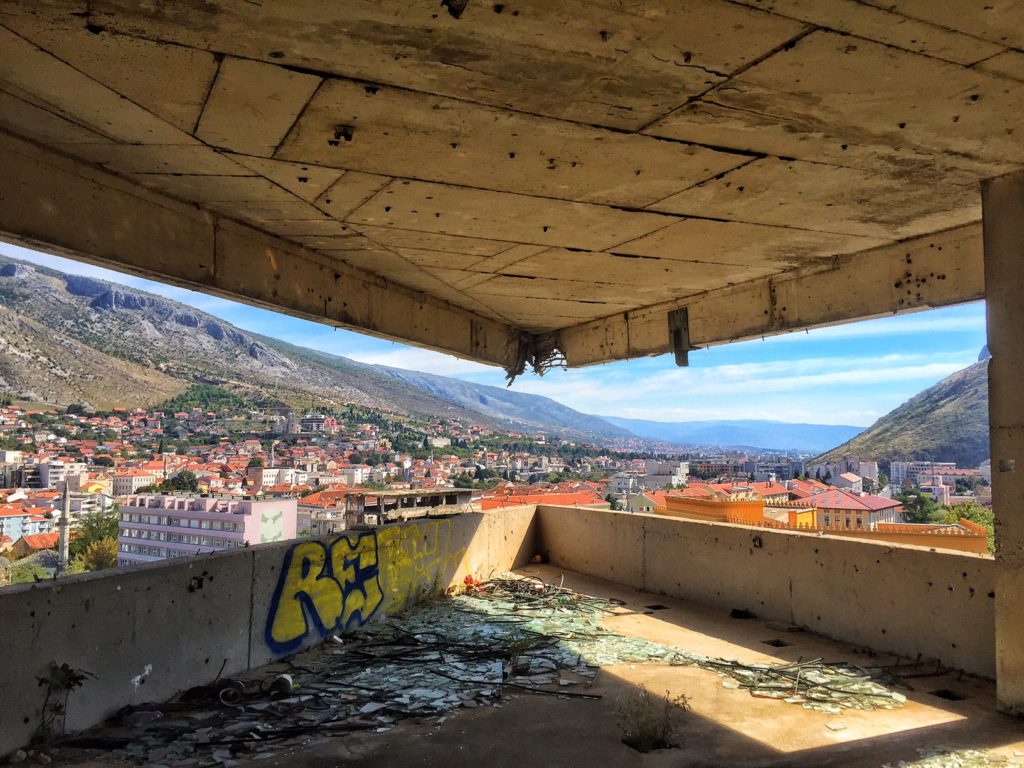 Sniper tower in Mostar