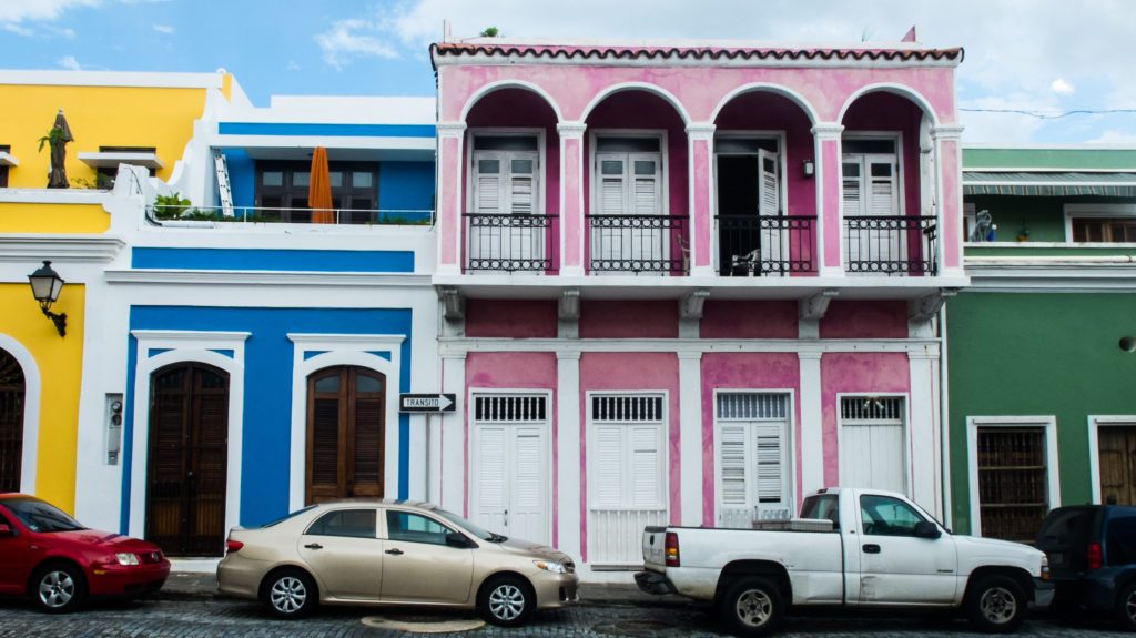 the colorful buildings of old san juan in a rainbow of colors
