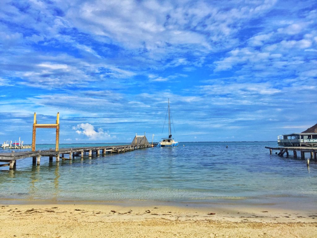 view of the beach from sandbar hostel