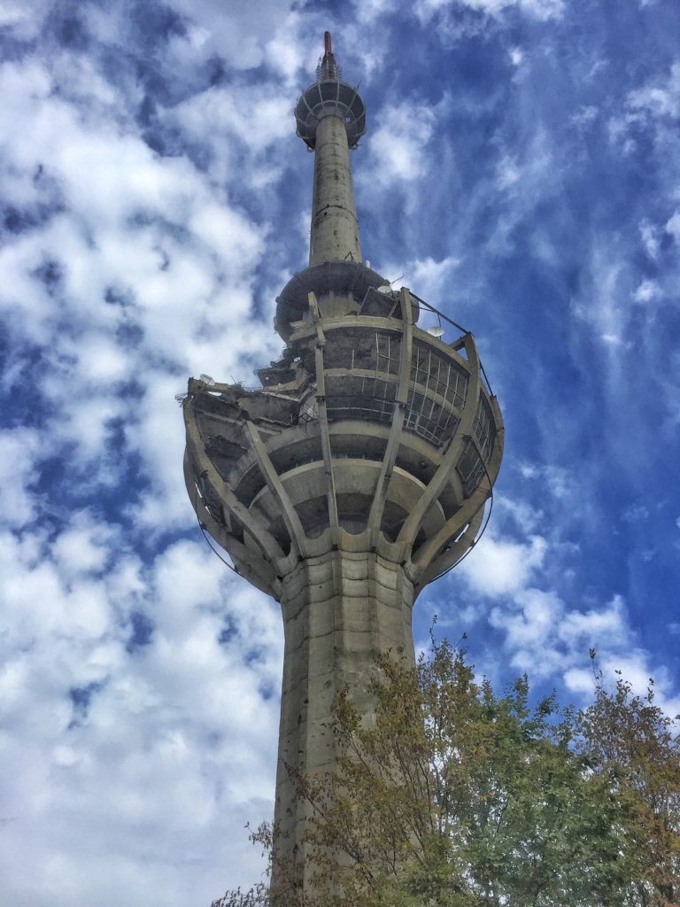 The abandoned TV tower in Fruska Gora outside of Novi Sad