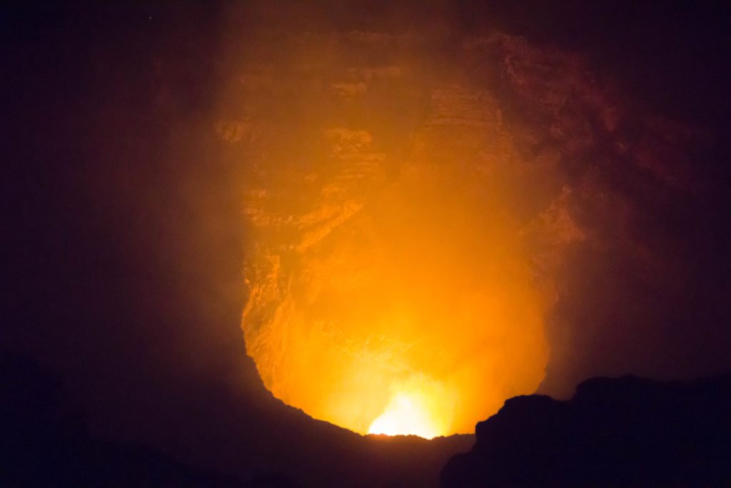 Looking into the lava at Masaya and seeing it glow in the dark