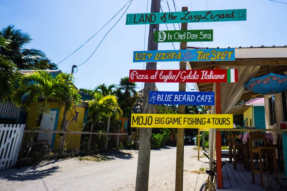 street sign in caye caulker