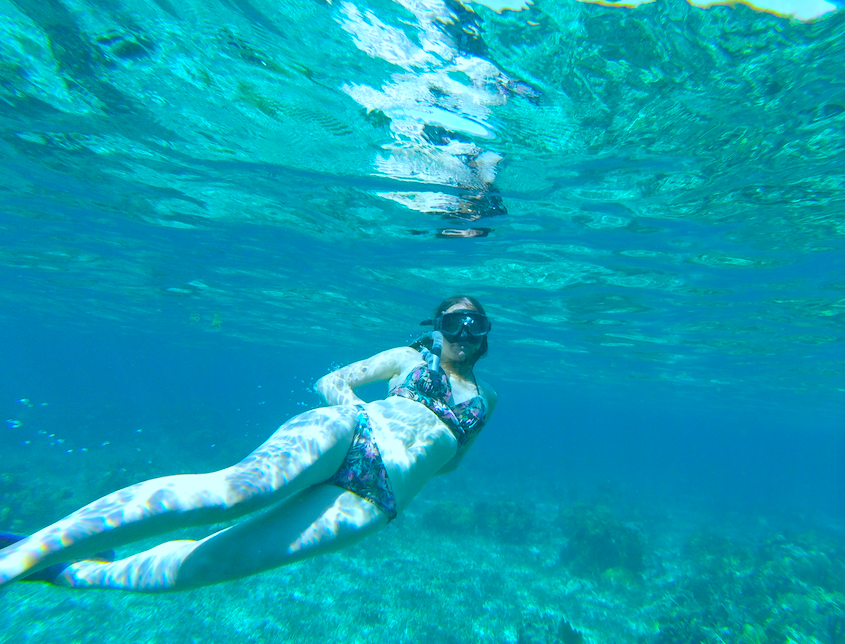 Me swimming and snorkeling in Caye Caulker, Belize