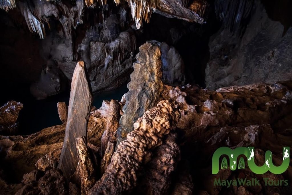 view of stalagmites and stalactites inside the atm cave