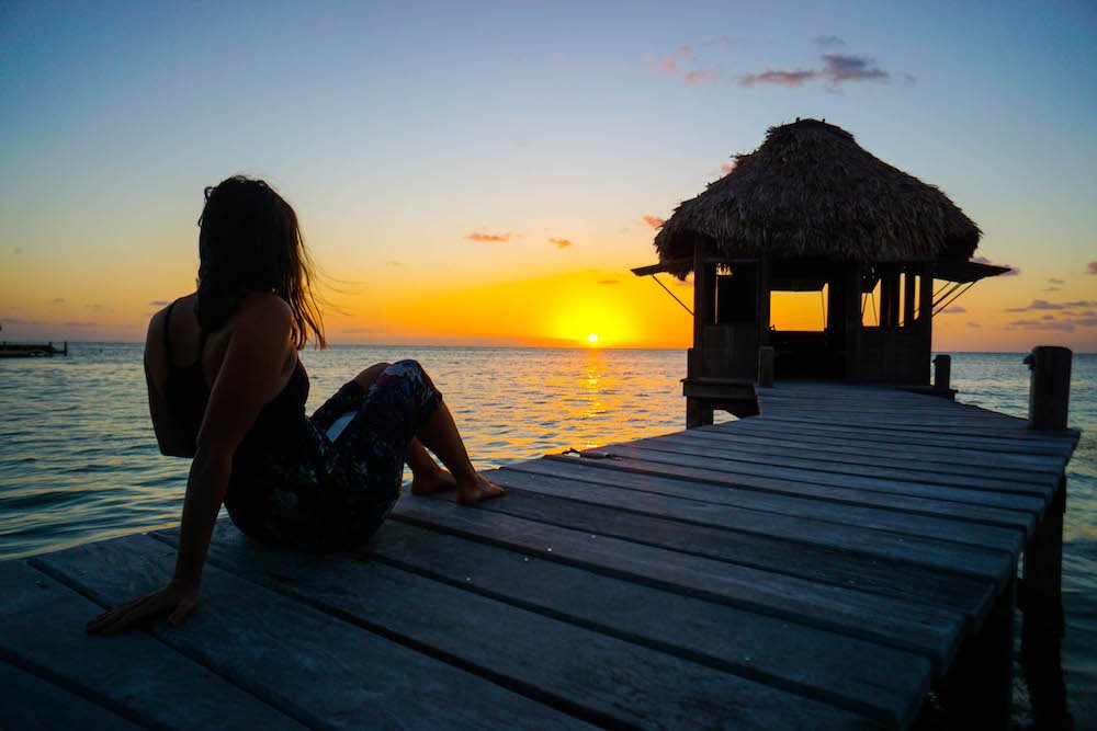 Sunset view in Belize at Victoria House