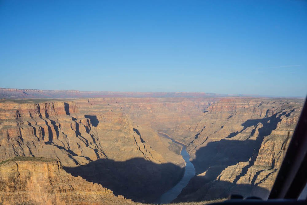 View over the Grand Canyon via helicopter