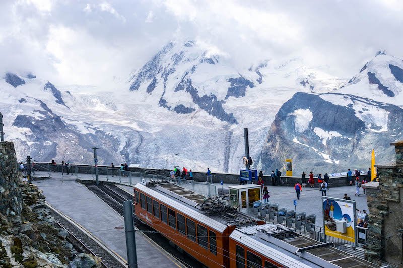 [train at top of mountain] a beautiful place in Switzerland!