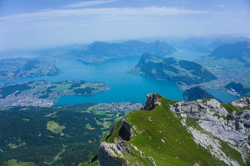 view of lake lucerne from the top of mt pilatus