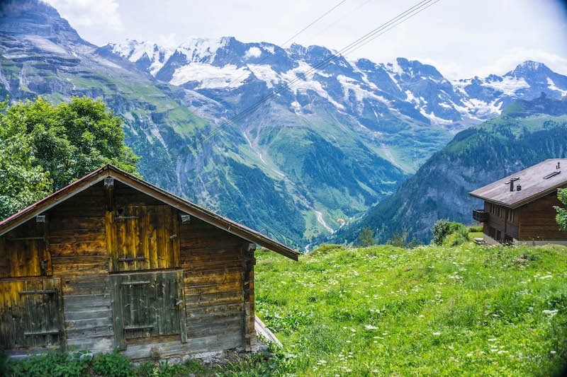 mountains of murren swtizerland in the jungfrau region