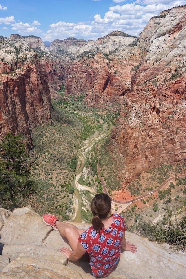 Allison Green (the editor of the website) doing the Angels Landing hike