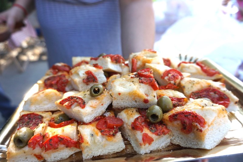 Traditional food in Bologna - a pizza focaccia