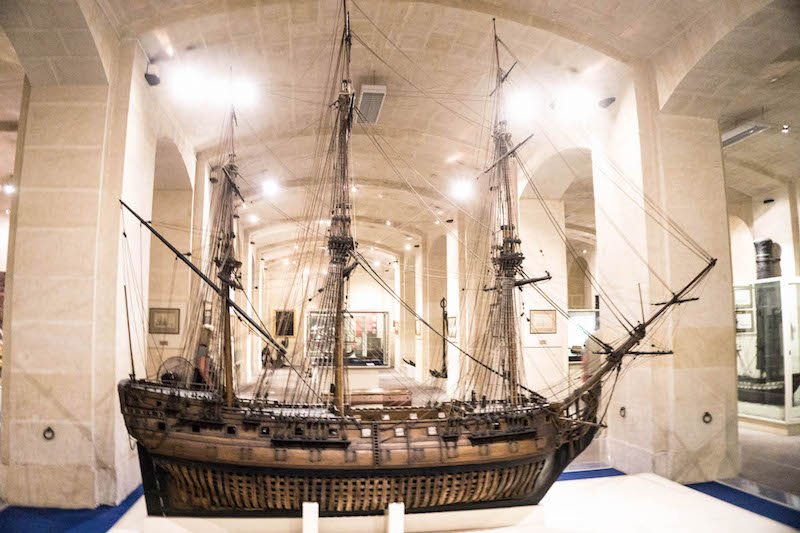 A model ship in the maritime museum in birgu