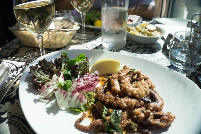 A dish of octopus with a salad in Malta