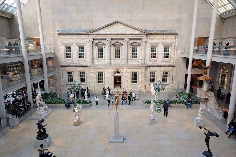 a large atrium like area in new york city's 