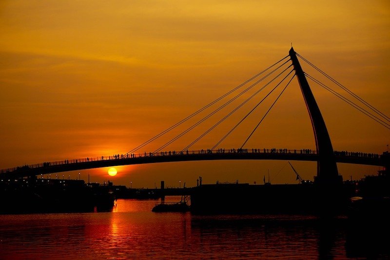 bridge at sunset - Tamsui lover's bridge is one of the best things to do in Taipei