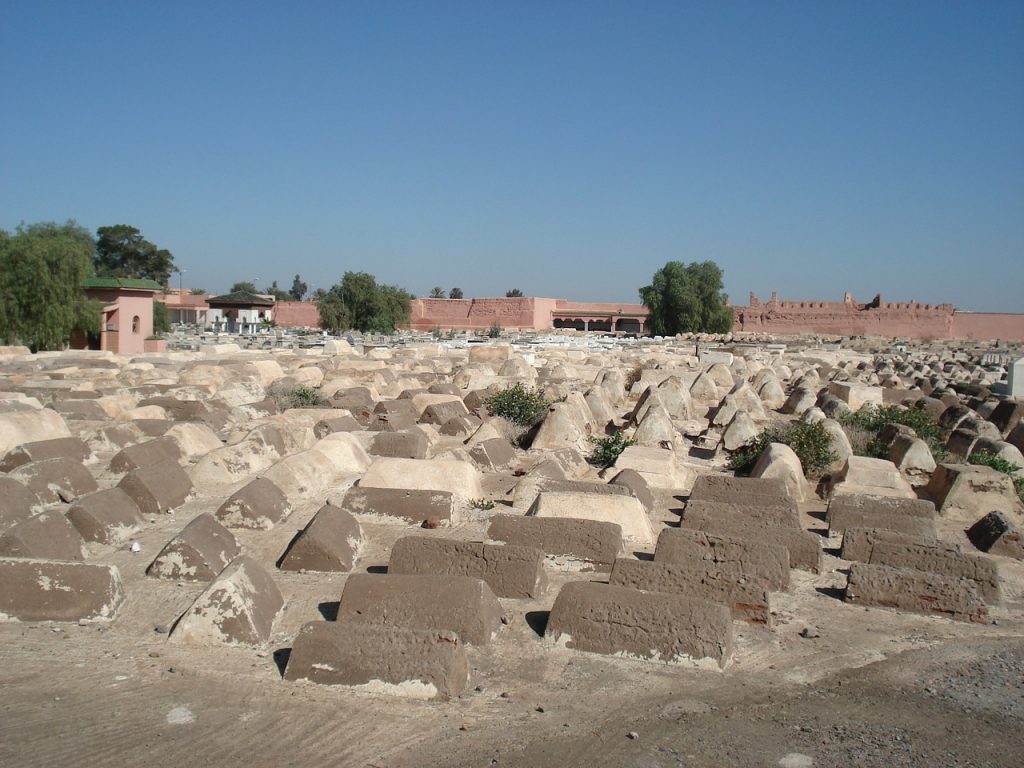 graves at the jewish cemetery in marrakech