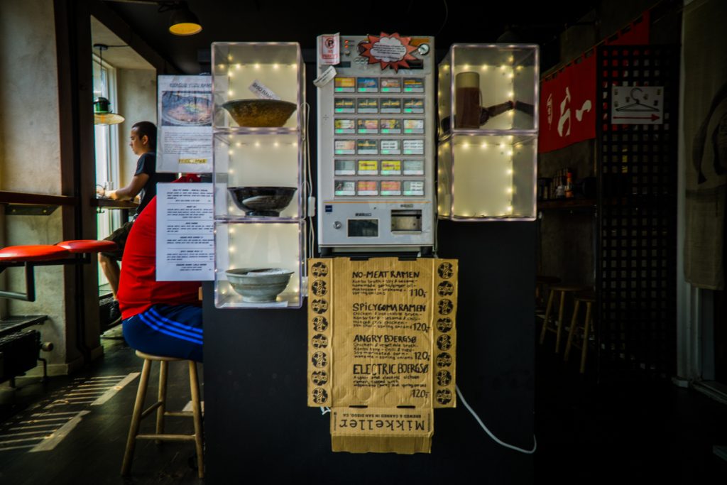 a japanese-style ramen "vending machine" in the copenhagen restaurant