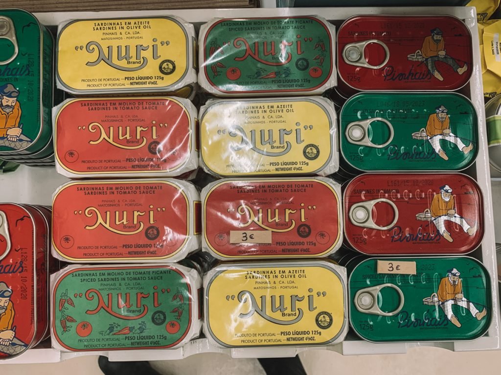 canned fish in porto with beautiful can detail