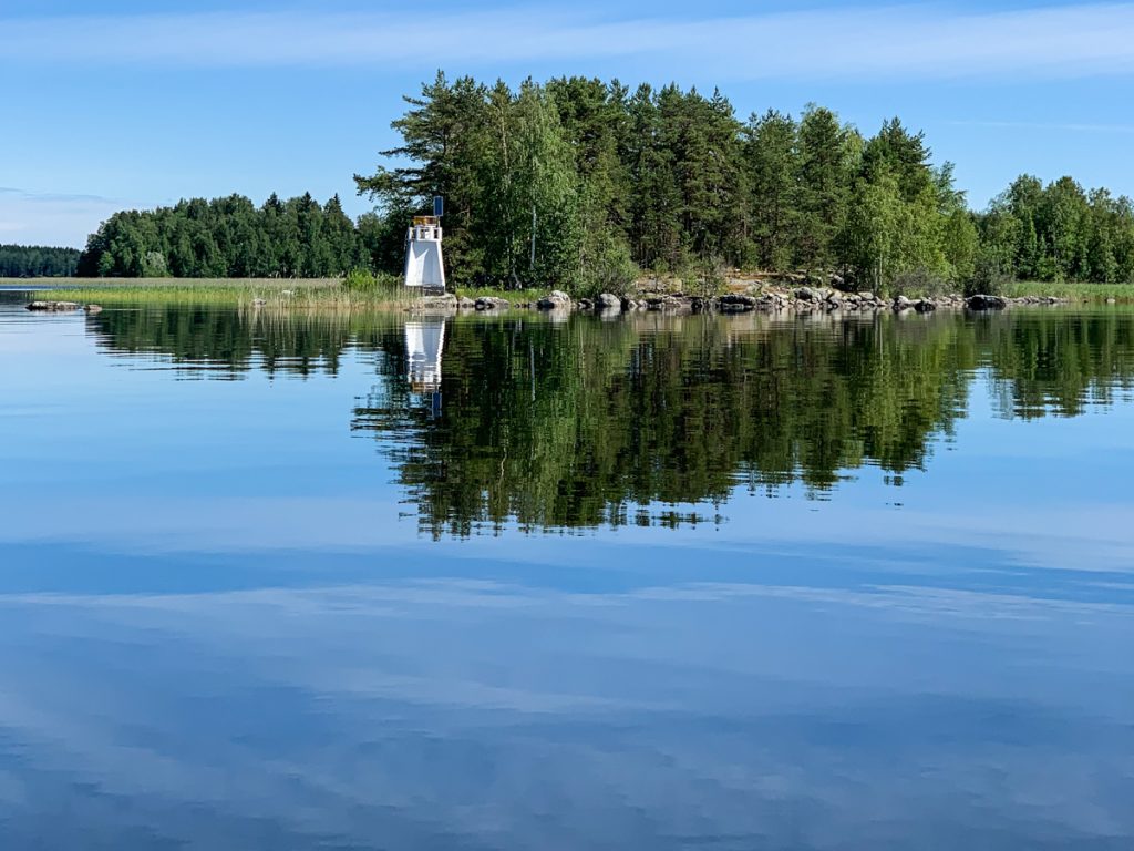 still glassy water in finnish lakeland