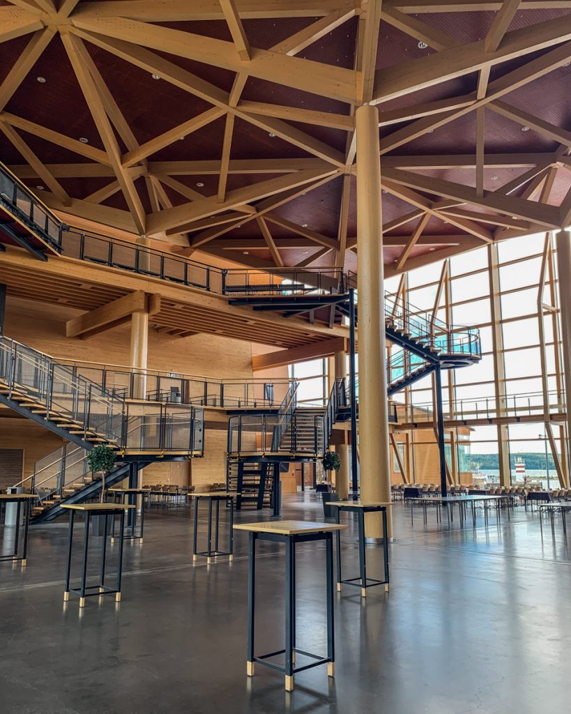 interior of sibelius hall with interesting architecture