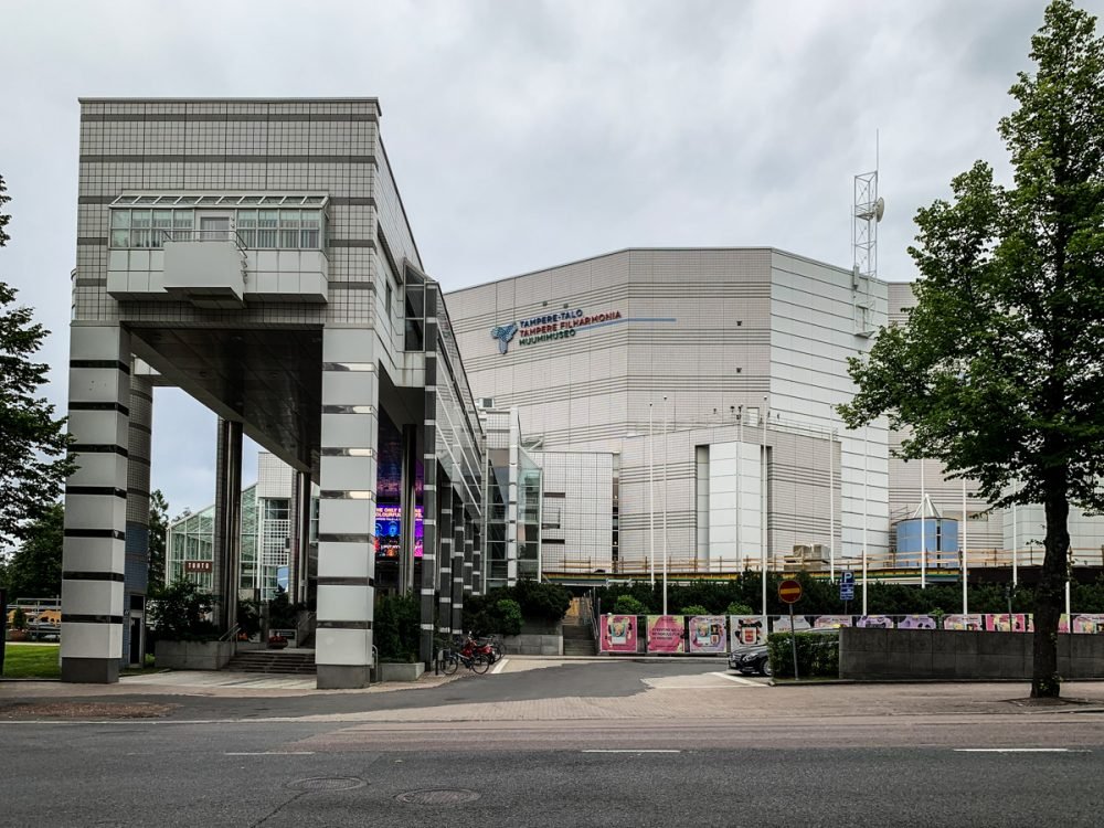 the exterior of a concert hall in a modern style expo style building