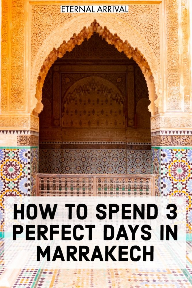 Going to visit Marrakech, Morocco? This simple Marrakech itinerary includes all the best things to do in Marrakech, from beautiful photography & Instagram spots to tips on restaurants and food, hammams, palaces, mosques, markets & souks, medina, and more. Including Marrakech travel tips like what to wear in Marrakech, where to stay in Marrakech (hint: a riad!), Marrakech shopping tips, and more. This is all you need for a weekend in Marrakech, a Marrakech city break, or 3 days in Marrakech!