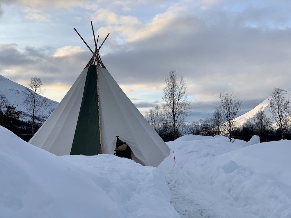 A tipi structure at the Tromso ice domes