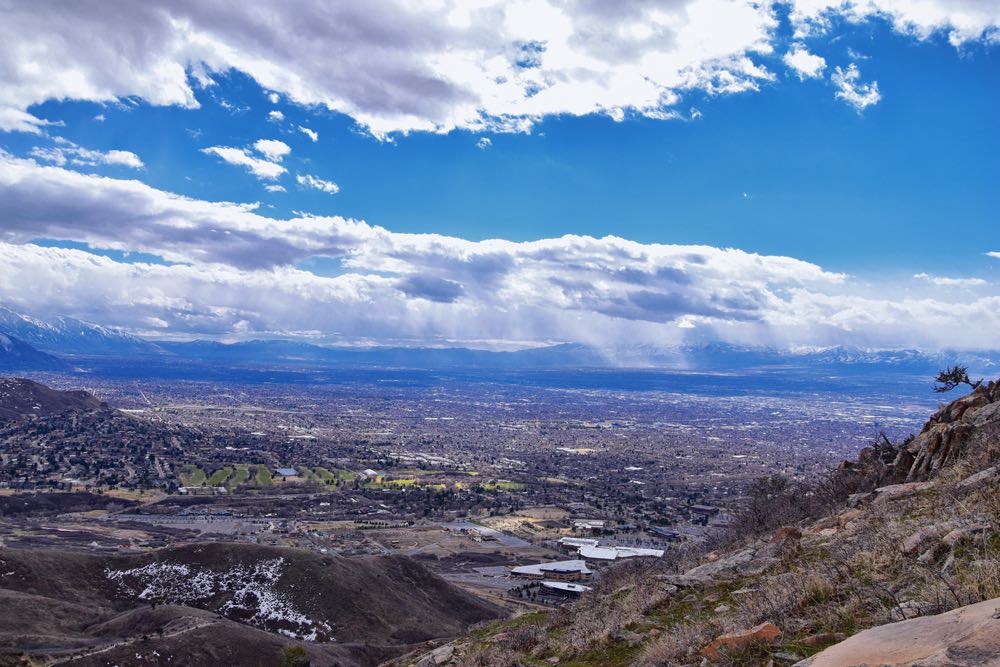 Landscape of salt lake city living room trail