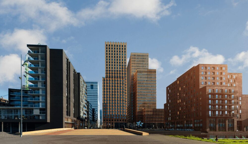 View of the buildings of the residential neighborhood of Amsterdam Zuid.