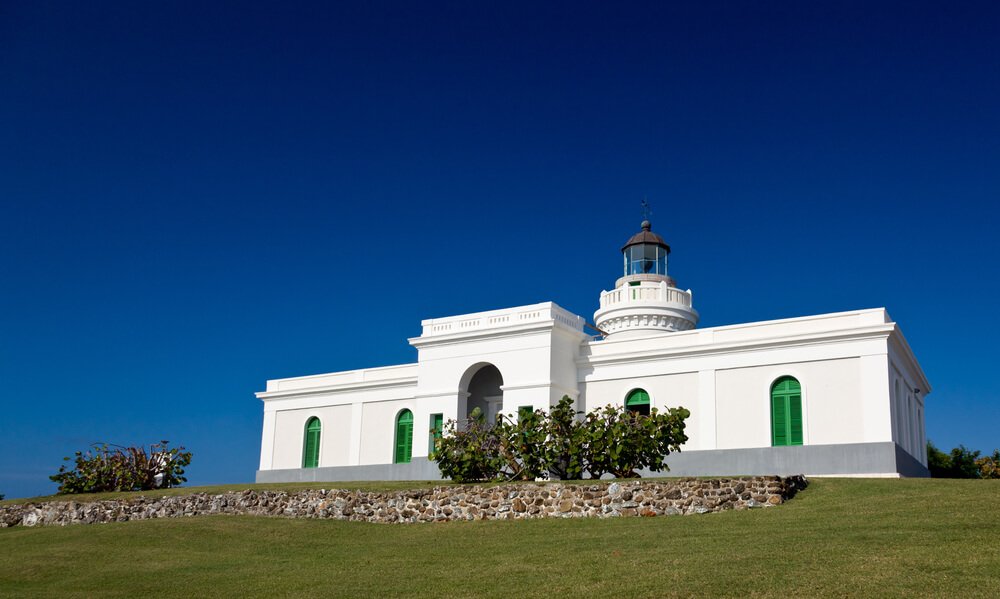 the white and green lighthouse in fajardo