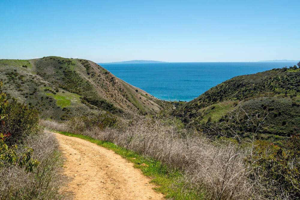 Beautiful view of the Pacific Ocean from the Solstice Canyon Loop in Malibu