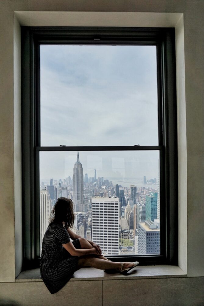 Allison at the top of the rock