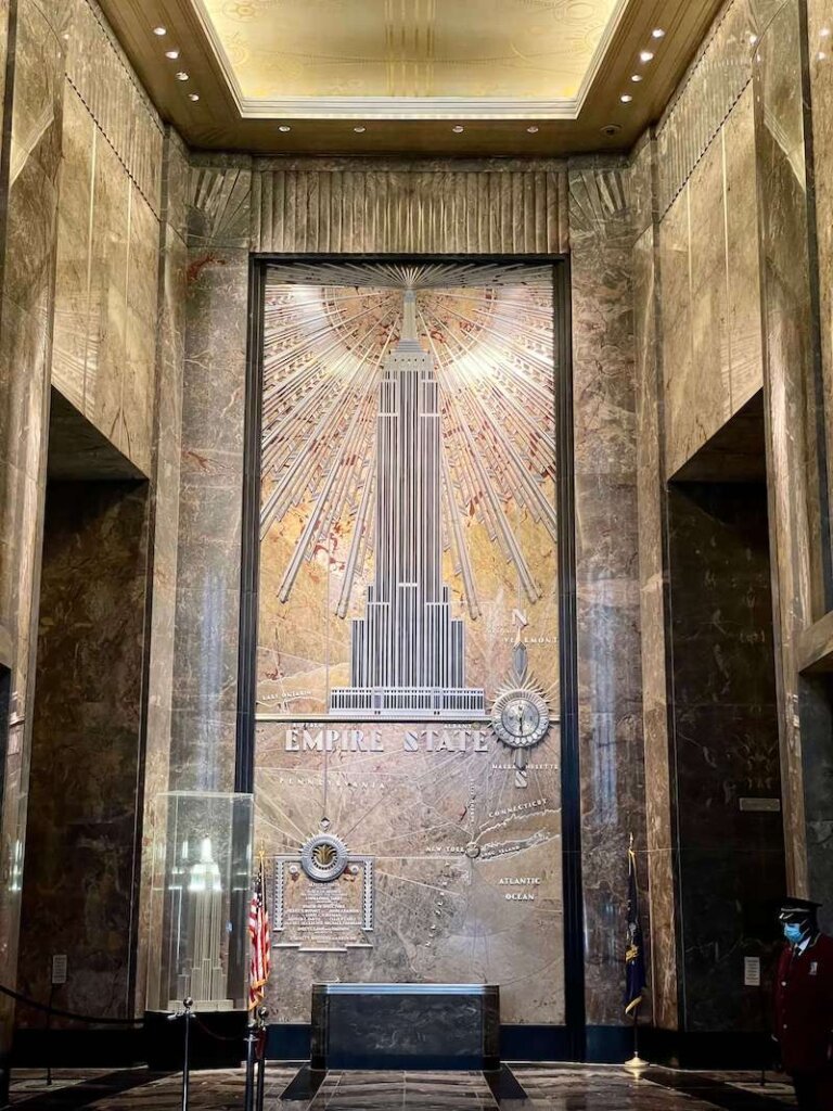 The Art Deco interior of the Empire State Building
