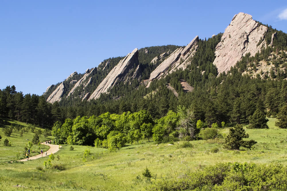 The Flatirons in Boulder Colorado a popular hiking destination