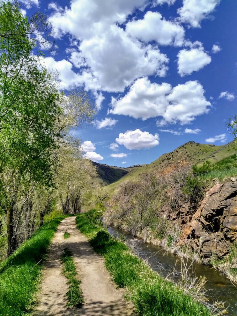 Path along Clear Creek in Golden Colorado