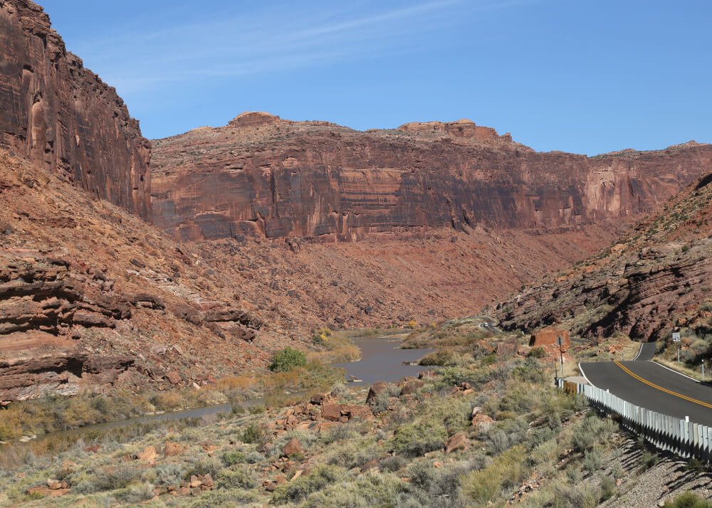 Colorado River along the southern border of Arches National Park, Dinosaur Diamond Prehistoric Highway, Utah
