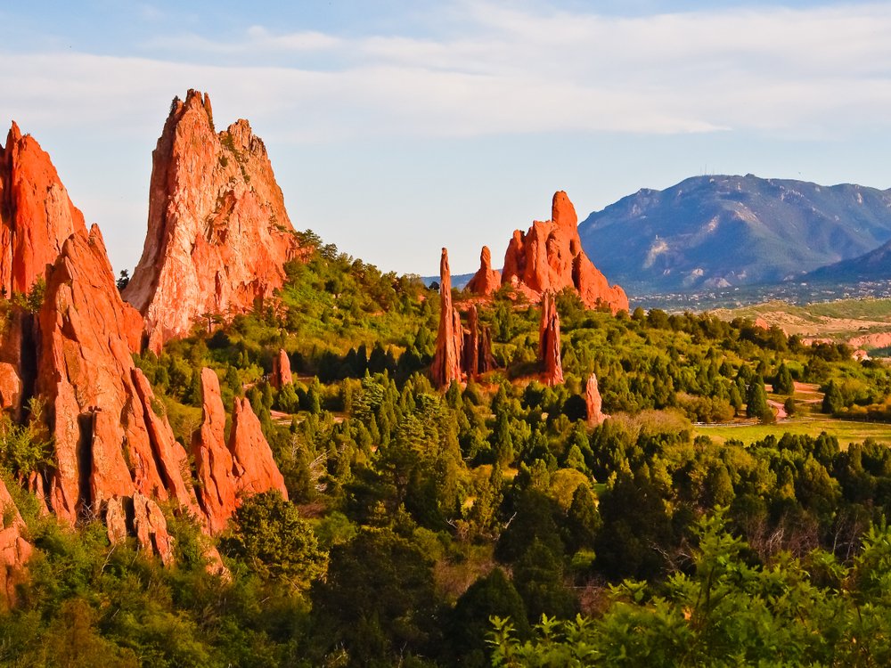 beautiful light falling on garden of the gods