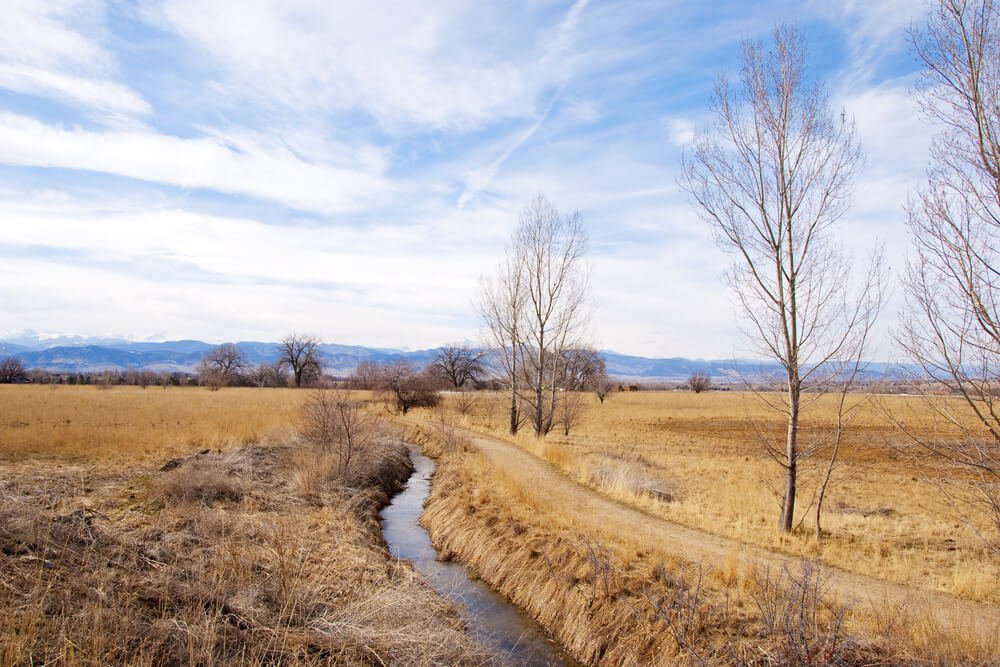 Open space hike in Colorado in winter or fall