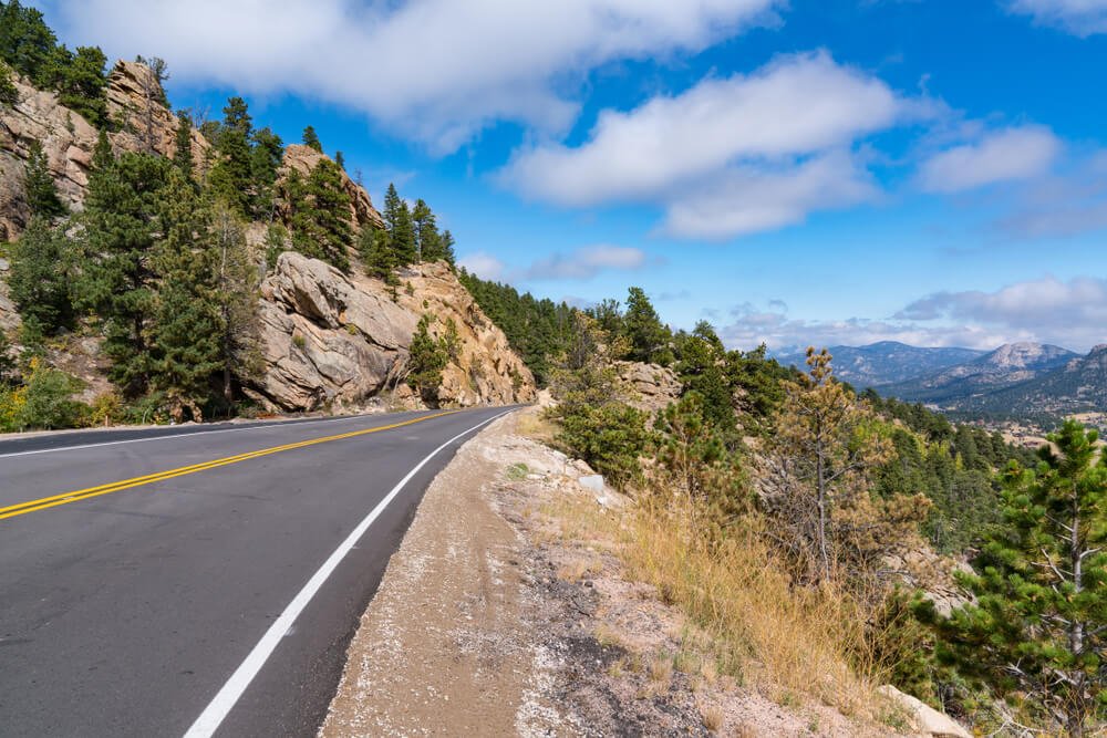 Peak to Peak Highway through the Rocky Mountains near Estes Park, Colorado
