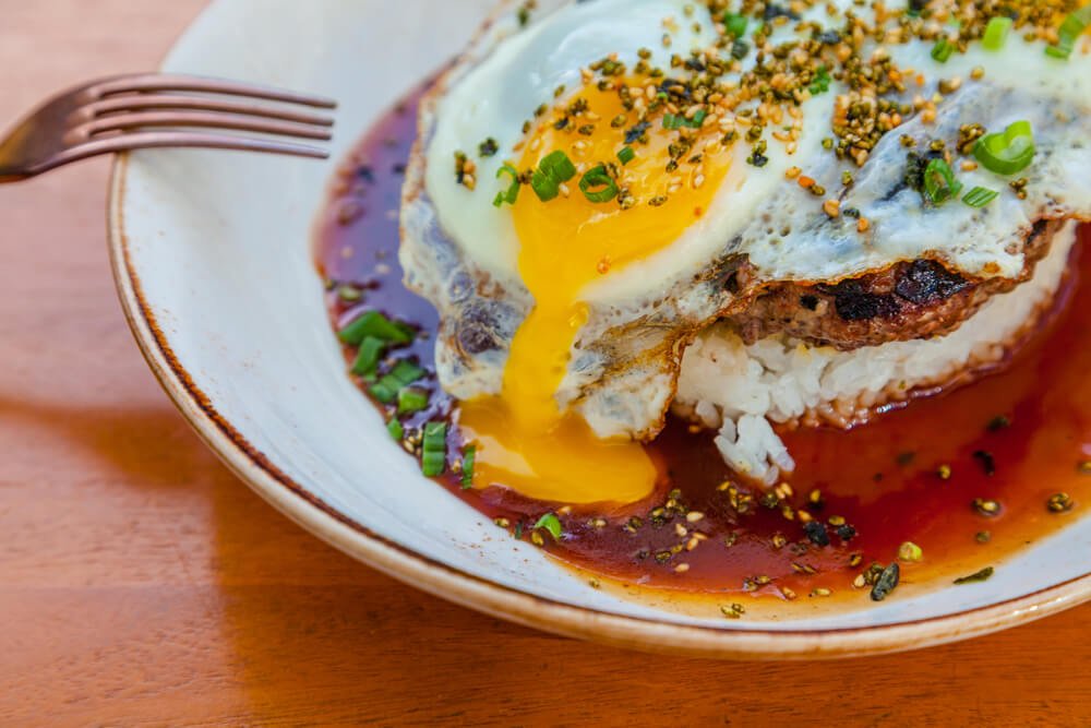 a traditional dish of moco loco a famous hawaiian dish