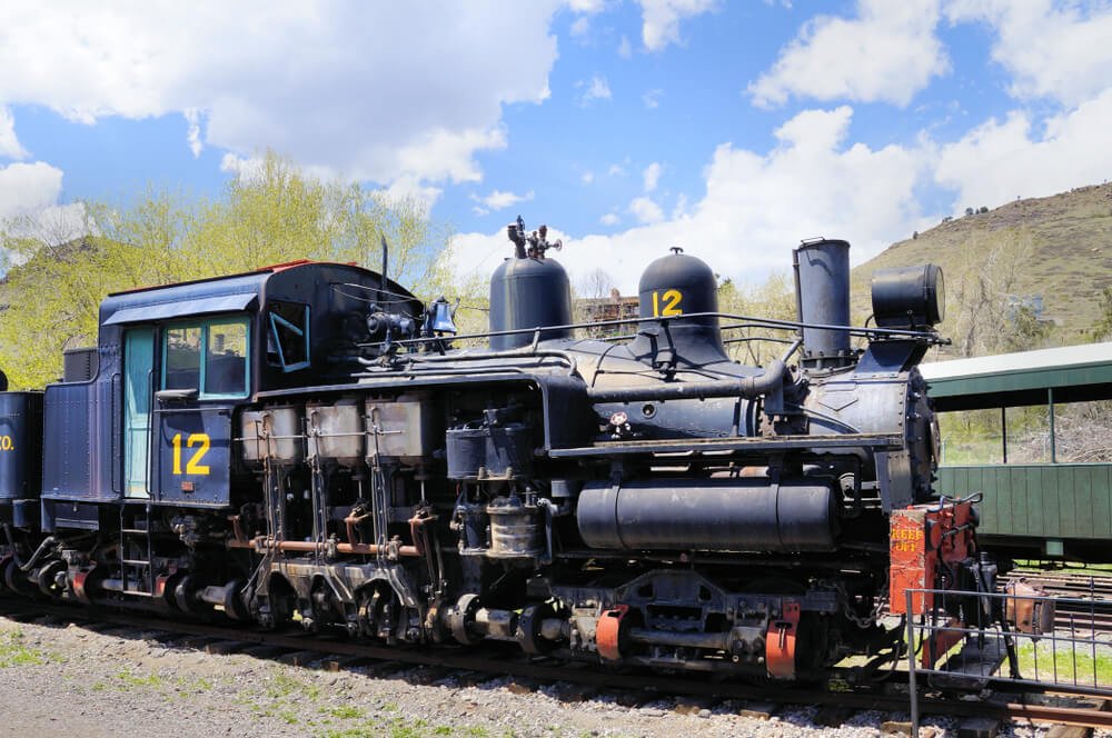 Colorado vintage train in the museum in Golden Colorado