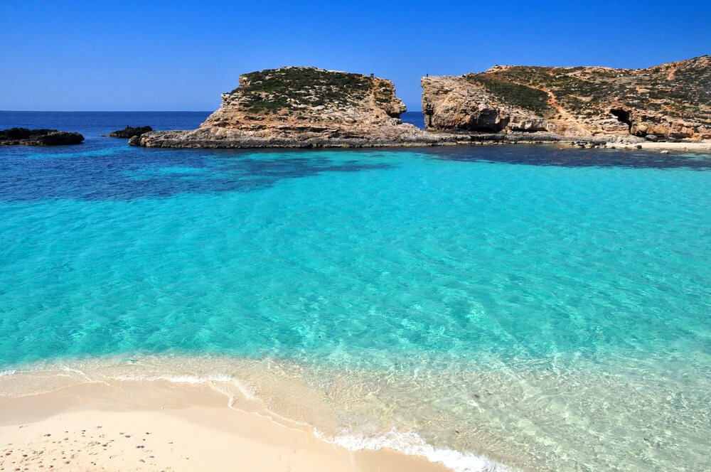 Pure crystal water of Blue Lagoon on Malta