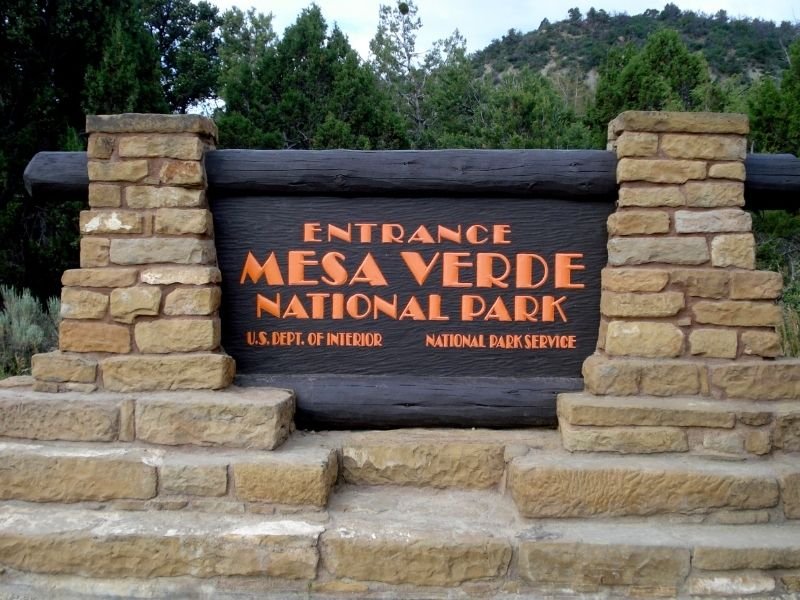 sign that reads entrance mesa verde national park