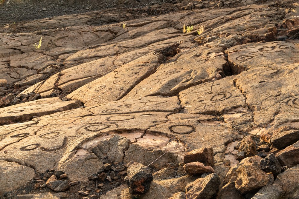 Petroglyphs in Waikoloa Field, on the King's Trail