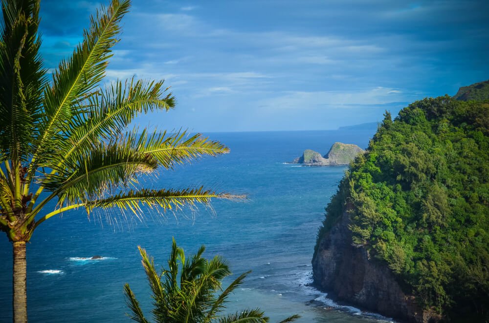 Polulu Valley remote sea cliffs Hawaii Big island