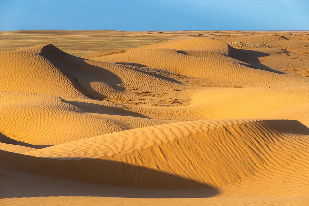 Ripples in the sand in the Sahara Desert beautiful orange sand