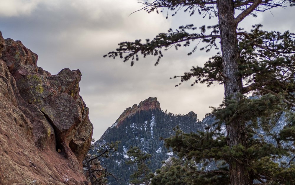 Flagstaff Road in winter on a scenic drive in boulder